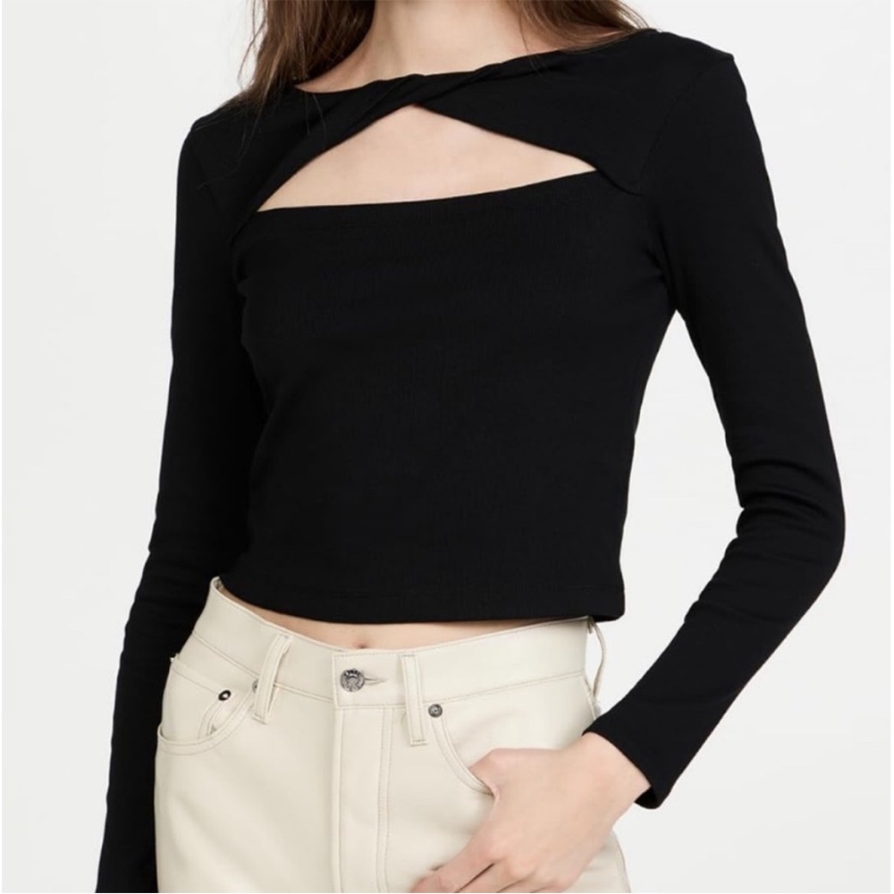 Ninety Percent Black Cut-Out Long Sleeve Top